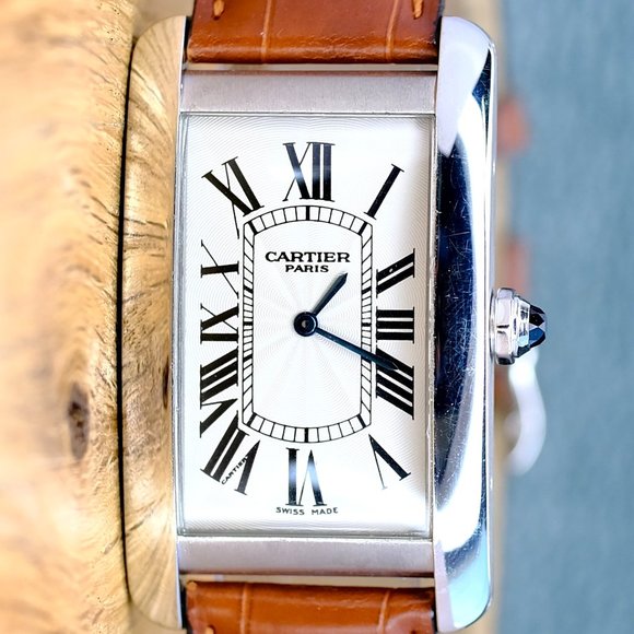 Cartier Accessories - CARTIER TANK AMERICAINE LARGE PLATINUM WATCH COMPLETE BOX & PAPER REF. 1734A